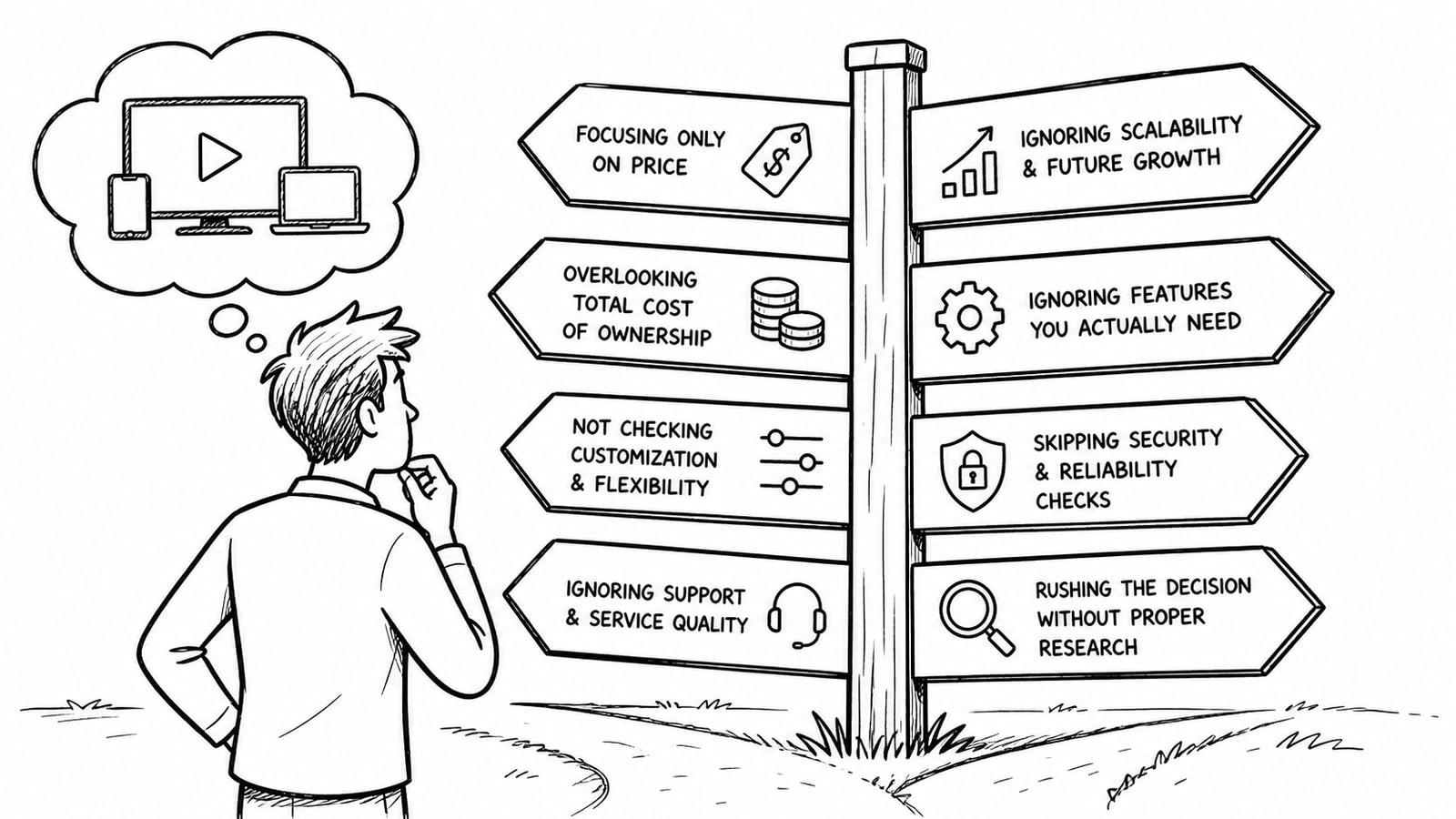 A team evaluating OTT platform pricing, features, and infrastructure ownership before purchase